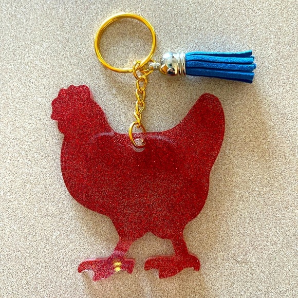 🎉🎉3x HP🎉🎉 Handmade Chicken/Rooster Keychain - Picture 1 of 6